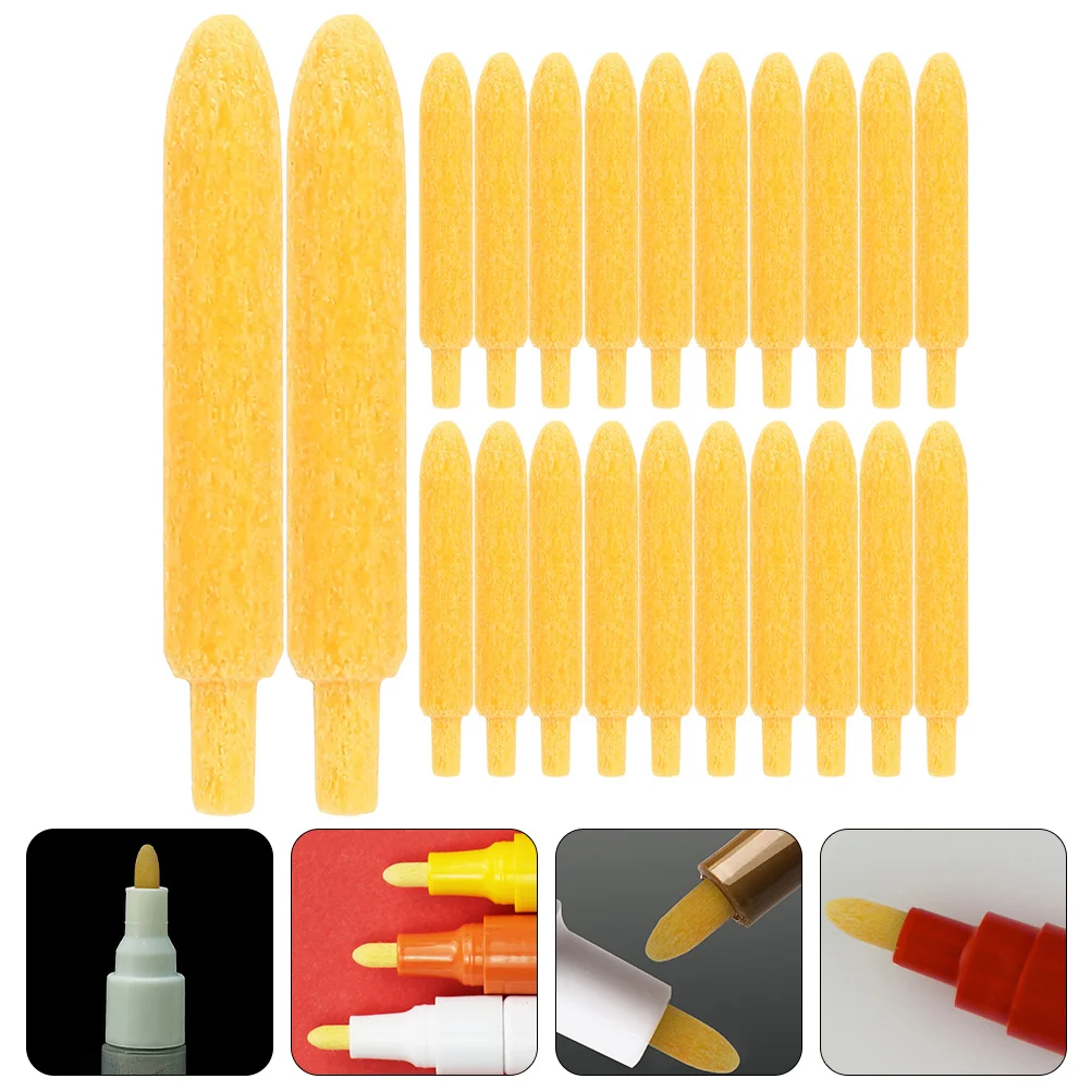 30 Pcs Pens Paint Refill Classroom Accessories Marker Portable Points Yellow Polyester Chemical Fiber