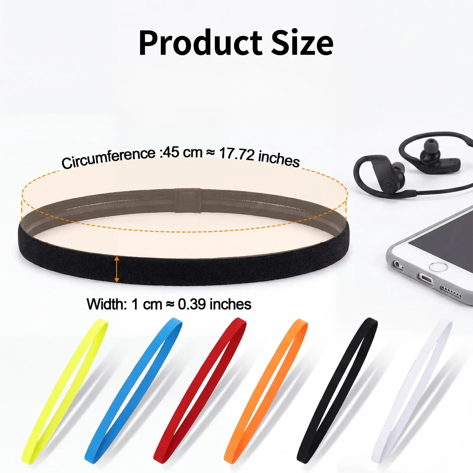 10pcs Sports Headband, Elastic Hair Bands, Non Slip Sport Hair Band, Mini Sweat Bands, for Yoga, Football, Tennis,