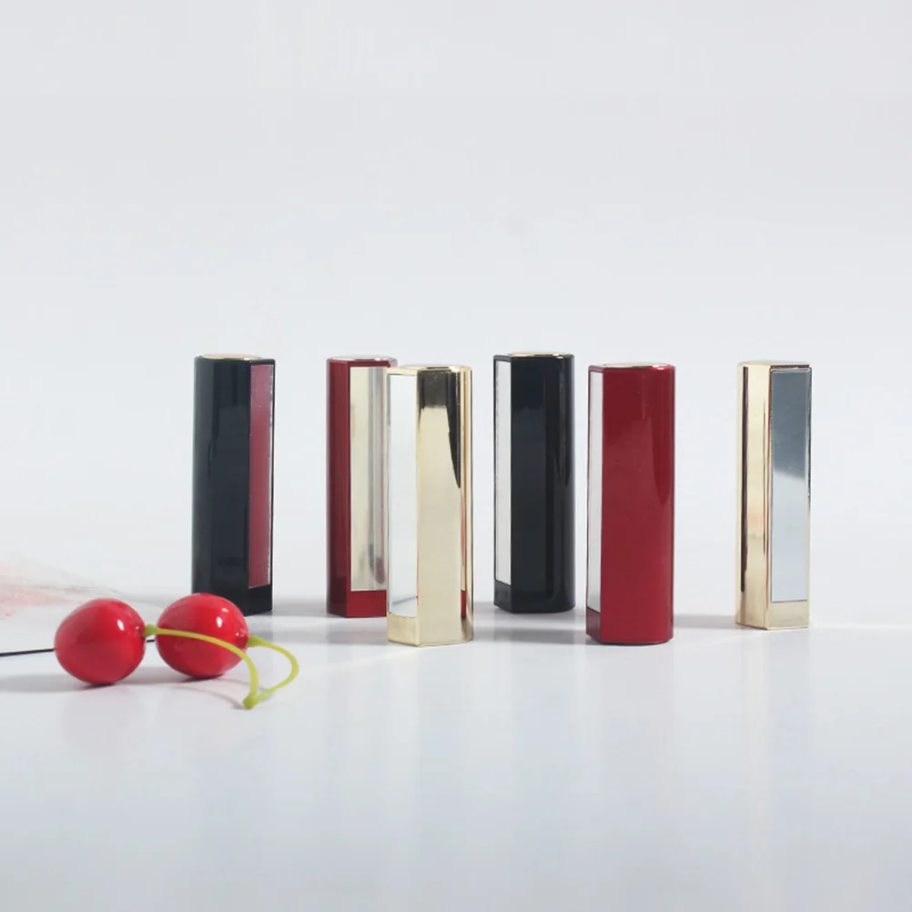 Contenitori vuoti per balsamo per labbra da 3 pezzi da 12,1 mm con specchio Dispenser con ruota di spinta in bambù alla moda per rossetto Essenziale da viaggio fai-da-te