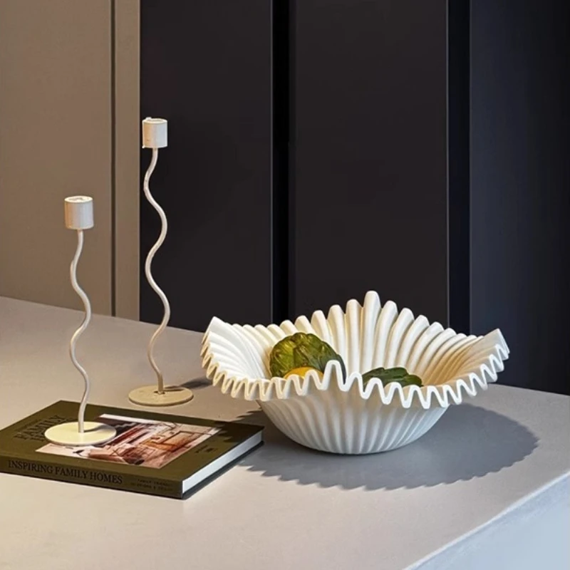 

Cream Style Fruit Bowl Elegant Serving Tray for Dining Table Centerpiece Minimalist Decorative Display Platter for Wedding