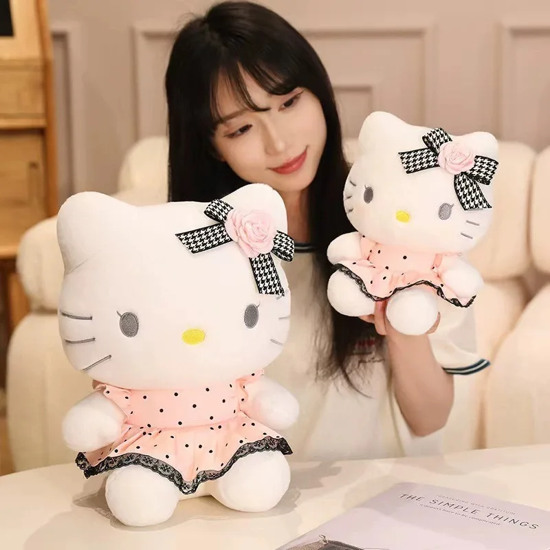 

30-50CM Sanrio Plushies Kawaii Squishy Hello Kitty Peluche Cartoon Anime Ornament Comfortable Soft Doll Children's Toy Gifts