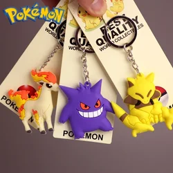 Pokémon Anime Silicone Keychain para Crianças, Pikachu, Gengar, Mewtwo, Snorlax, Acessórios De Saco, Pingente, Chaveiro Dos Desenhos Animados, Brinquedo, Presentes De Aniversário