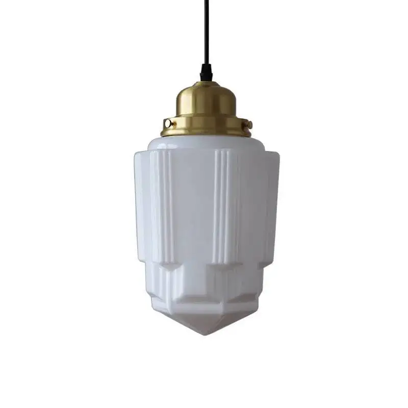 

Art Deco Brass & Glass Pendant Light - Mid-Century Retro Ceiling Lamp for Cafe, Bedroom, Restaurant, Nordic Chandelier