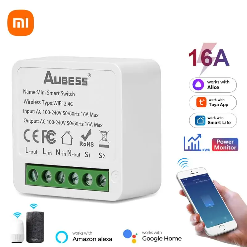 

Xiaomi Tuya Smart WiFi Switch With Power Monitor Switch Timer 2-way Control Smart Switch Module Alexa Google Home Voice Control