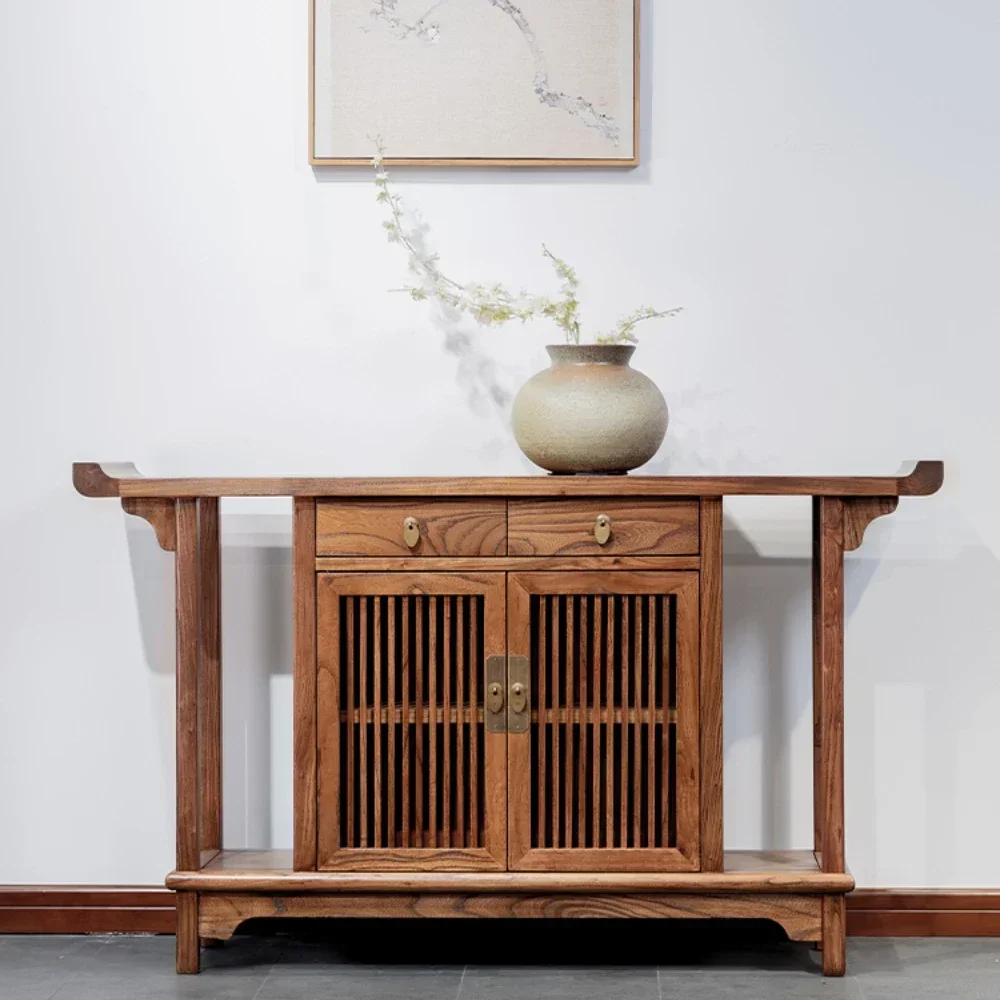 

Пристенные консольные столики: Узкий длинный столик-консоль для прихожей, тумба для хранения, узкий столик из массива старого вяза