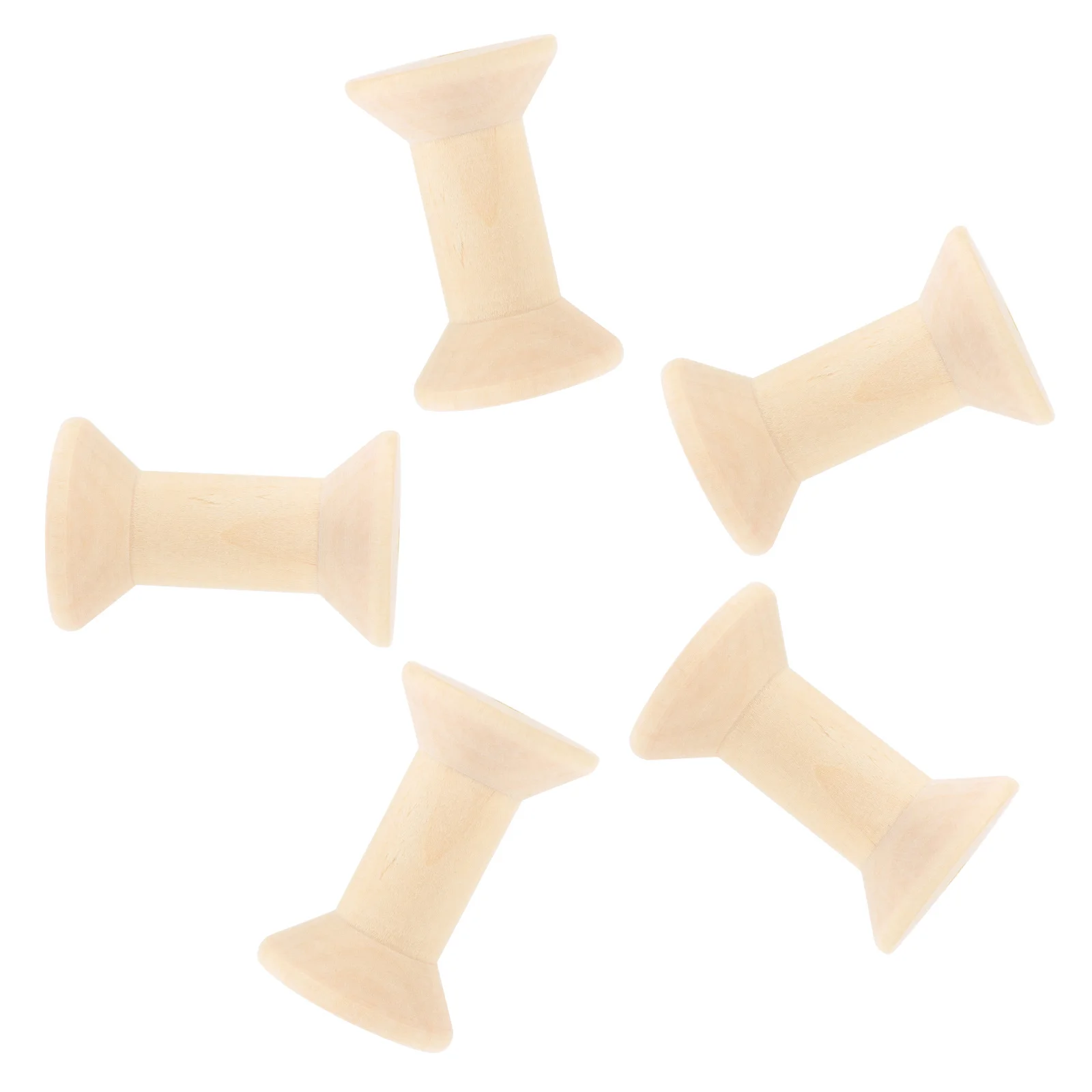 Bobinas de madera Natural, bobinas de hilo de madera, suministros para manualidades de costura para bricolaje, bobinado de alambre de bordado, carretes de bobinado de madera, 5 uds.