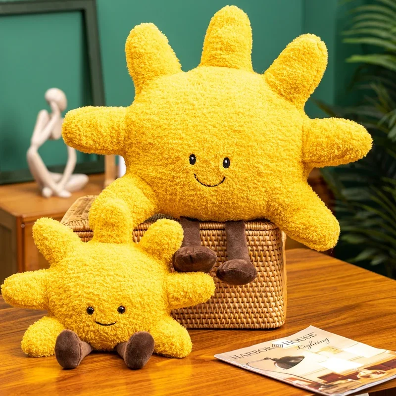 Creative Sunshine Plush Toys Kawaii Sun Plush Pillow Stuffed Soft Car Sofa Cushion Dolls Bedroom Decoration Gift for Kids Girls