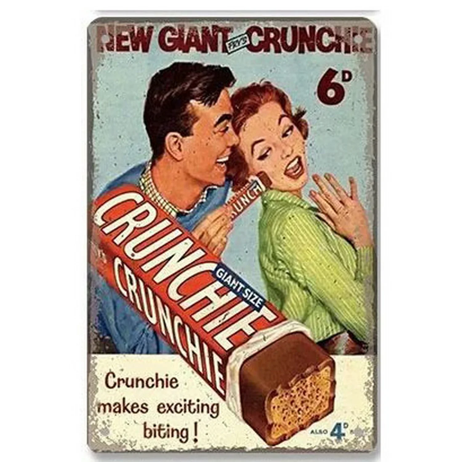 HD Tin Sign Vintage Chocolate Candy Advertising Wall Decor - Retro Mars Bar Nutella Hershey's Willy Wonka Art Metal Tin Sign for