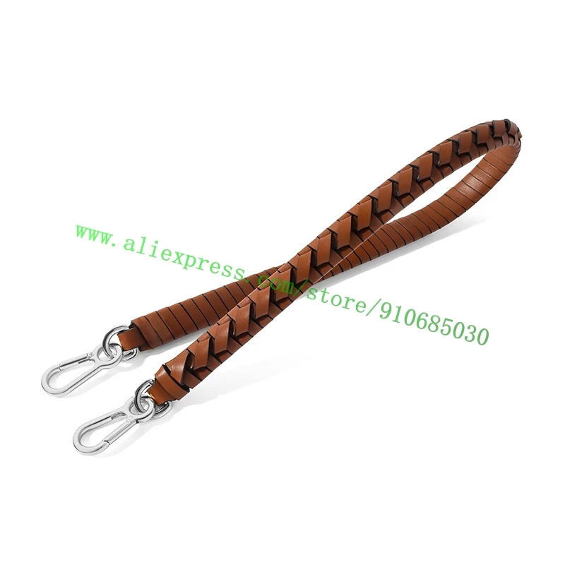 Correa trenzada de cuero de becerro Real para bolso de diseñador de lujo para mujer, bolso de mano para mujer, bolso de cubo para mujer, bolso de