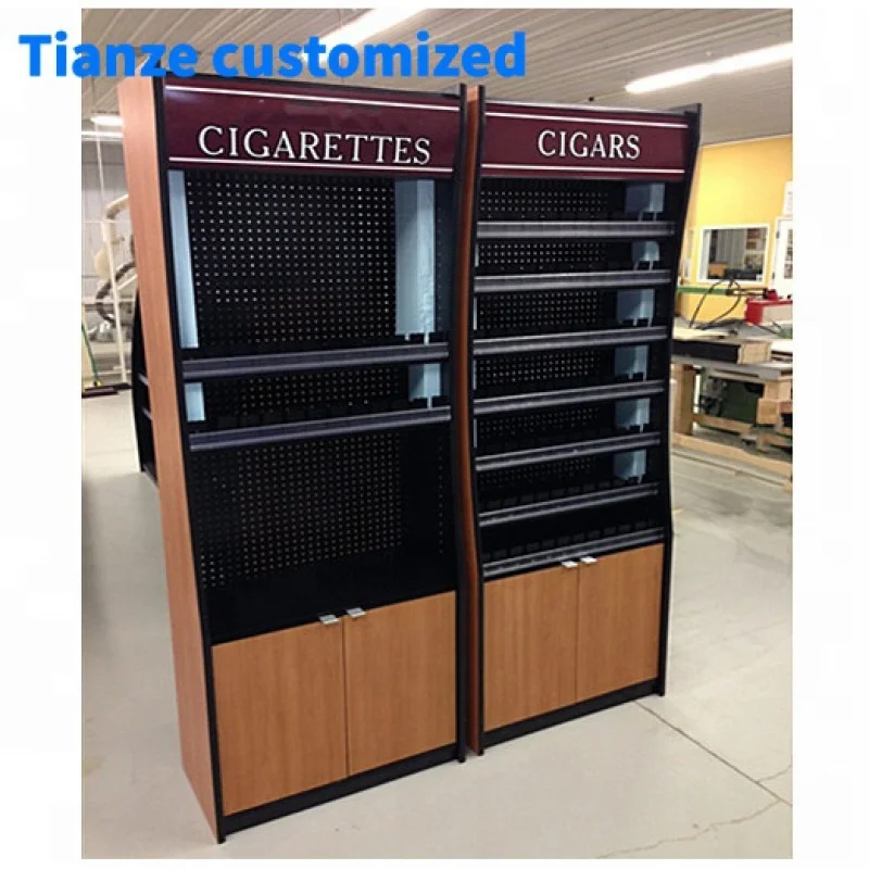 （customized）Wooden Metal Display Rack Retail Racks Smoke Shop Fixture Display