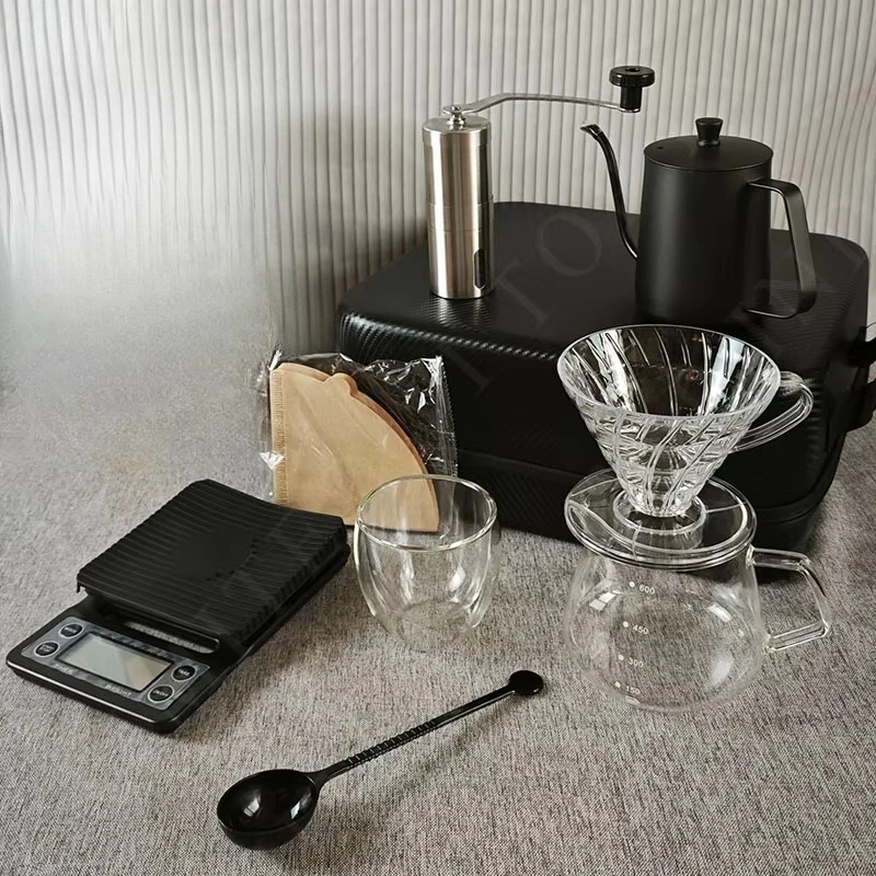 

Travel coffee bag Outdoor camping accessories Waterproof manual pour coffee pot set Gift coffee pot set