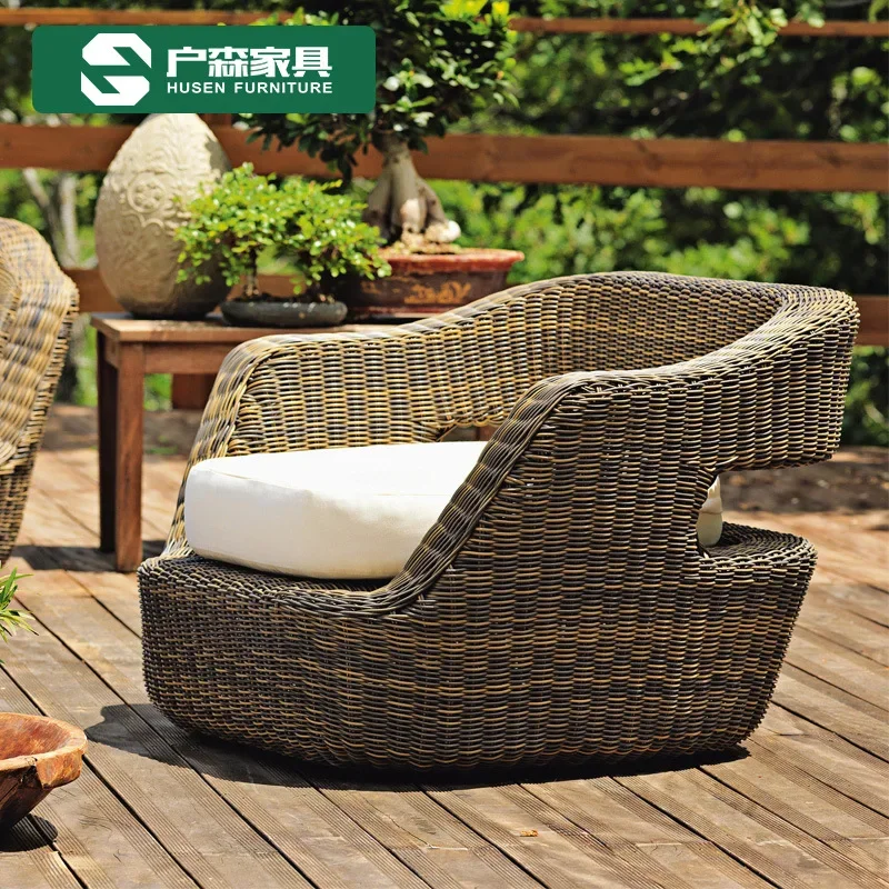 Outdoor furniture rattan chair sofa = balcony courtyard sun garden weaving outdoor three-piece small coffee table combination