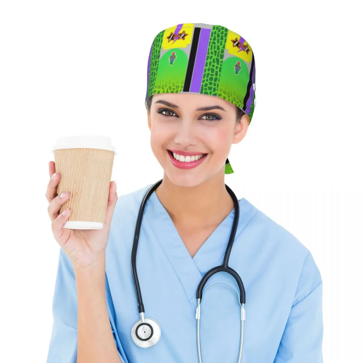 Montgomery Gator Fazbear Entertainment Scrub Hat Doctor Working Surgical Cap Unisex Adjustable Nursing Caps for Dentist