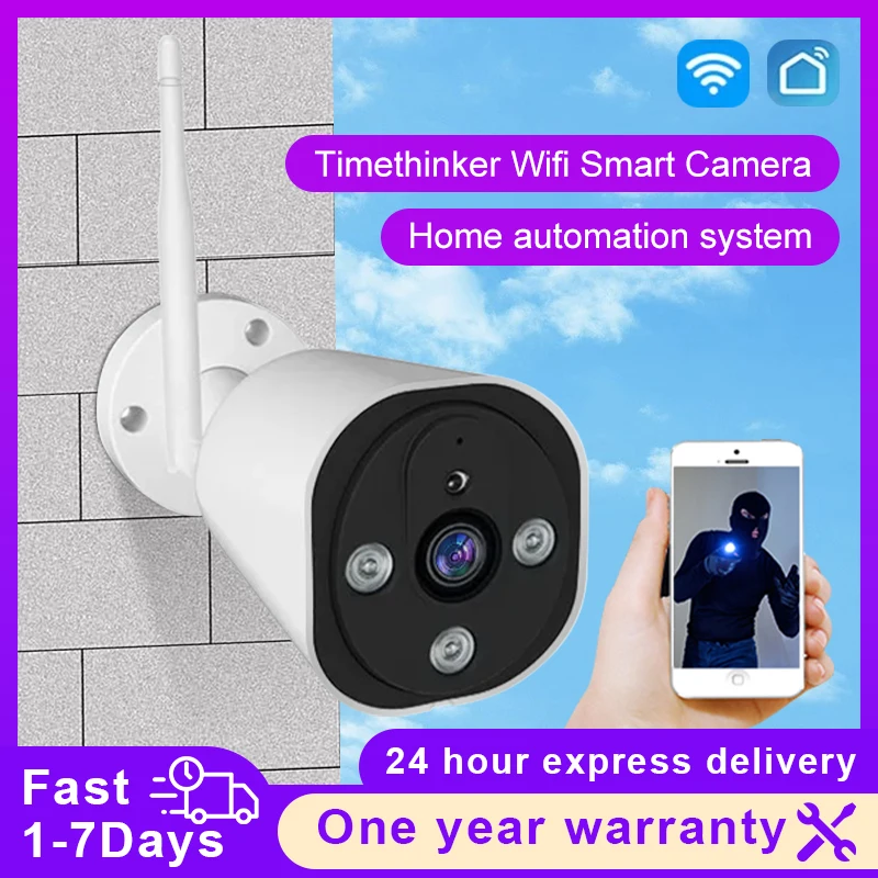 

Timethinker Wifi Smart Camera Security Outdoor IP65 Wireless Work With Alexa Echo Google Home 1080P IP HD 2MP Video