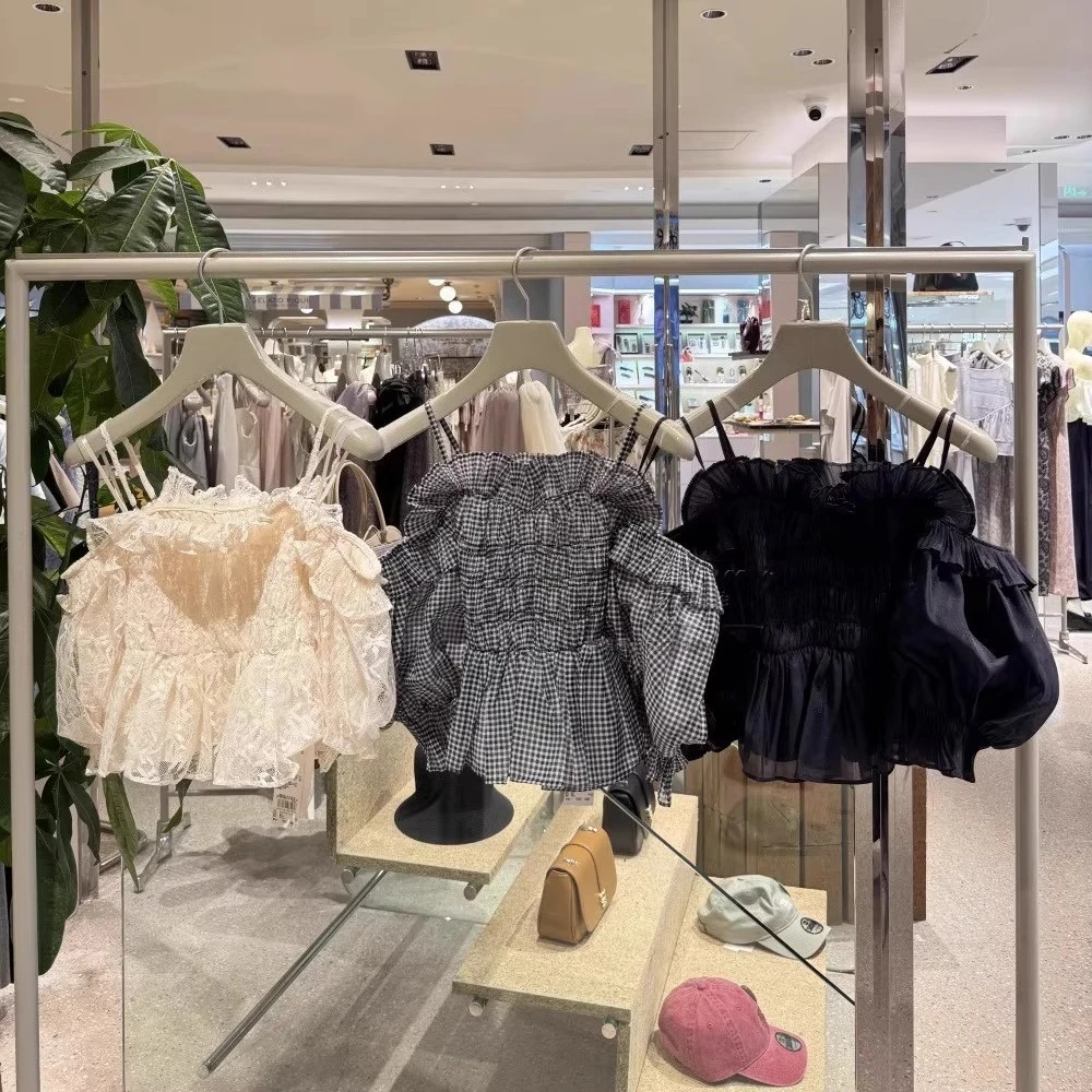 

Spring Summer New Sweet Ruffles Straps Blouse Shirts Slash Neck Off Shoulder Puff Sleeve Top Japan Style Moda Blusas Mujer