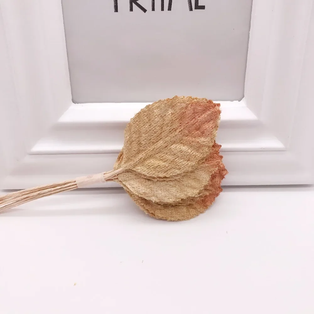 12pcs 4cm Silk Leaf Shaped Handmade Fleurs Scrapbooking Artificial Flower For DIY Wedding Home Decoration Needlework Accessories