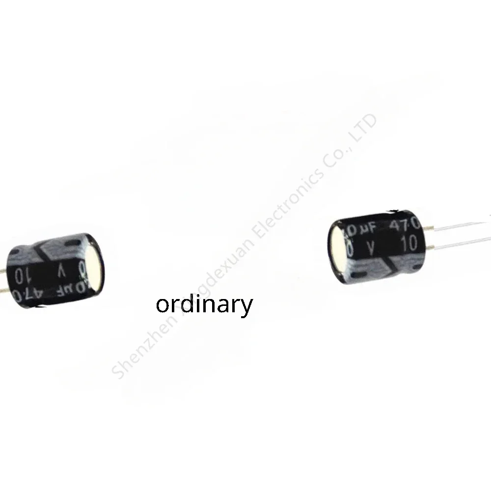 100 قطعة (6*7MMhole سلسلة) 10V470UF/330 فائق التوهج 16V220UF 25V100/220 فائق التوهج 35V100/47 فائق التوهج الألومنيوم مُكثَّف كهربائيًا