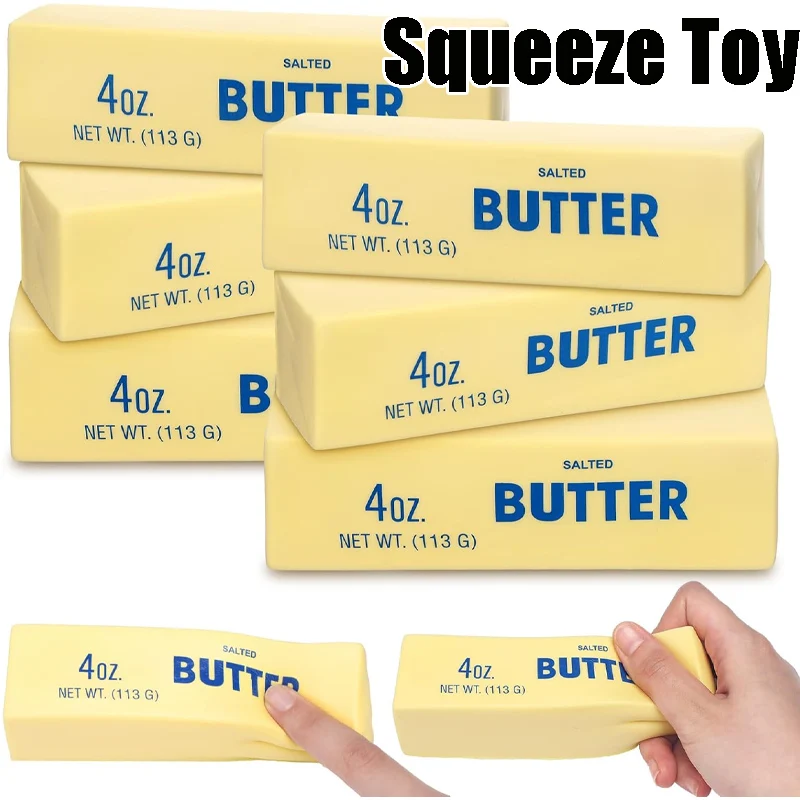 Lifelike Sticky Soft Butter Stick Slow Rebound Toy Wet Moisture Hand Feel Satisfying Squeeze Stress Reliever Model Prop