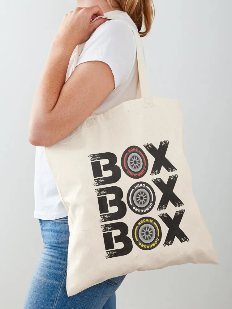 

Box Box Box F1 Tyre Compound V2 Design Tote Bag shopping bag logo reusable shopping bags Gift bag tote women