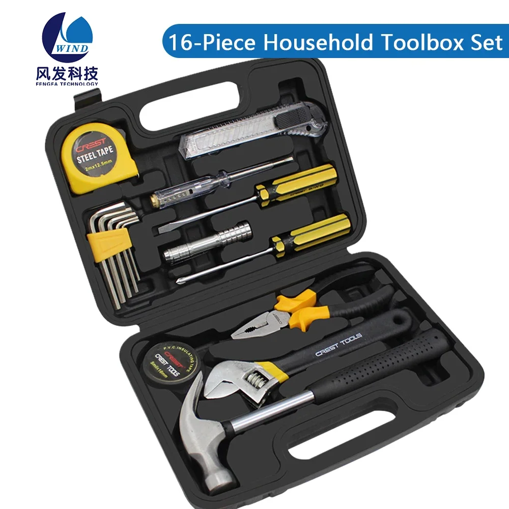 

16-Piece Tool Box Set home tool repair kit Diy Carpentry Tools Allen Keys Furniture Repair Multi Maquita Electrician Screwdriver