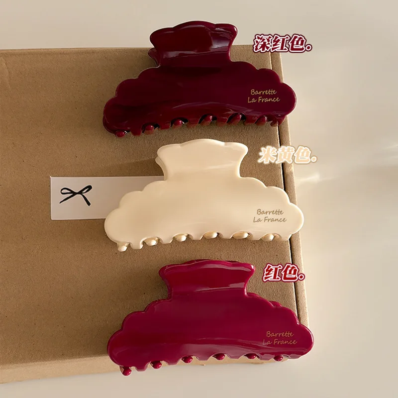 French Size 8.5cm Shark Clip Women's Hair Clips Acetate Hair Claw Medium Exquisite Girls Hairs Accessories Elegant Headwear