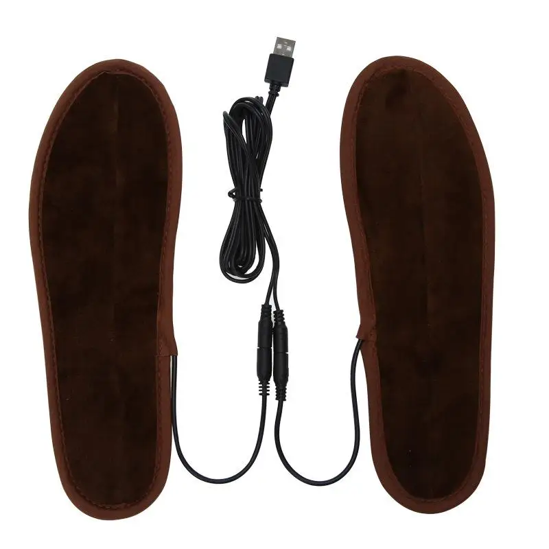 USB Rechargeable Heated Insoles Size 35-46 DIY Customizable Electric Heated Shoes Pad for Outdoor Skiing Winter Foot Warmers