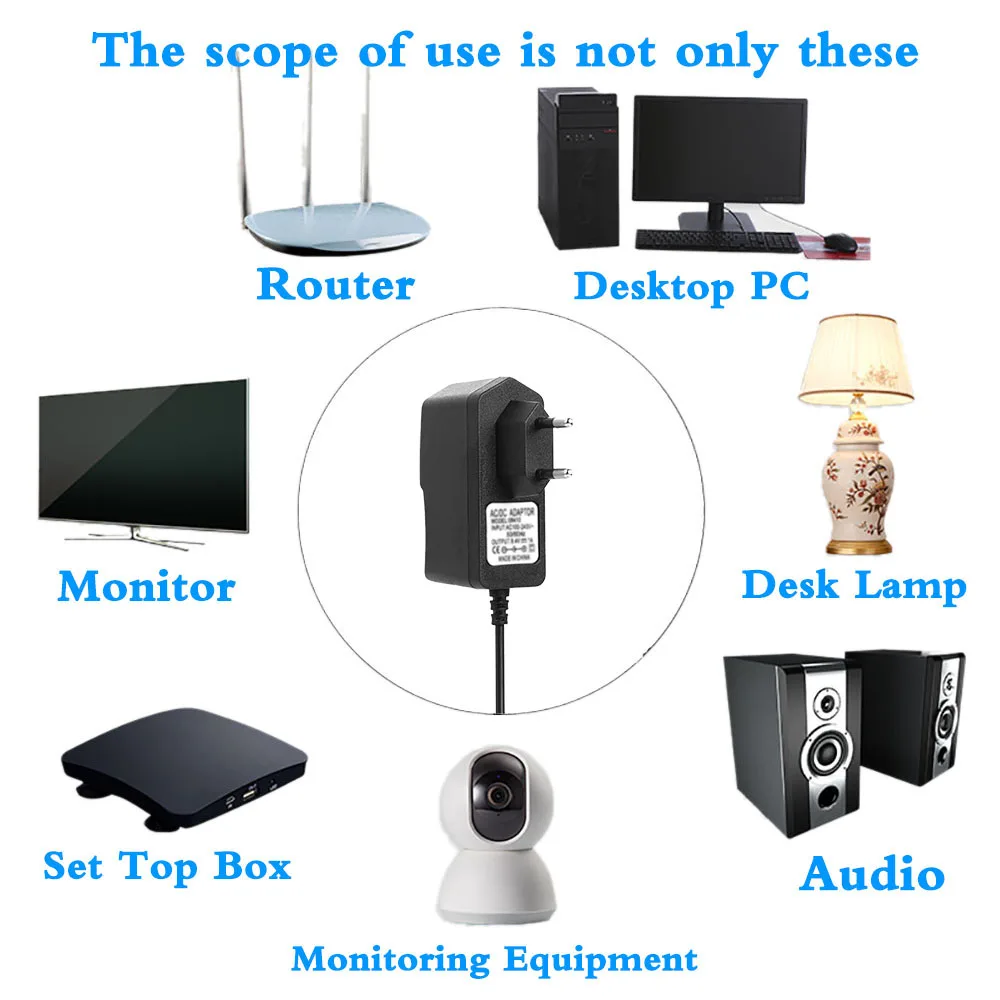14V 0.5A 1A LCD Monitor Laptop Power Adapter DC 5.5*2.1MM