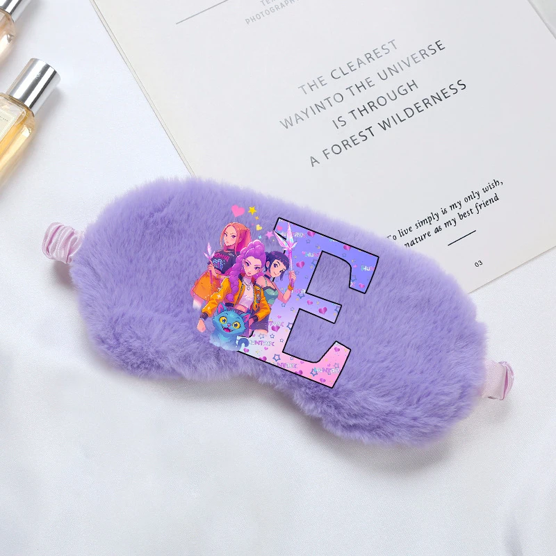 Kpop demon hunters máscara de olho de pelúcia para dormir melhor carta dos desenhos animados impresso venda das mulheres dos homens macio venda moda sombra