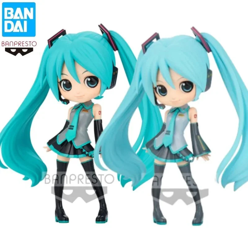 

Bandai Original Q Posket Hatsune Miku Anime Peripheral Action Figure Collectible Pvc Model Statue Garage Kit Children Toy Gift