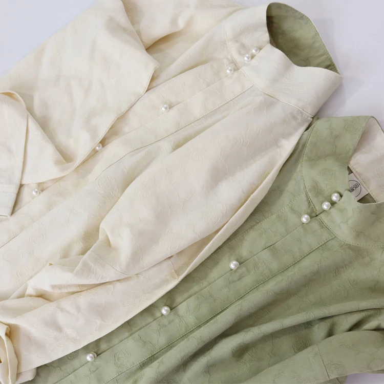 

Comfortable Breathable ort irt Rose Embroidery Stand Collar Bow Bag Sve Ming Dynas Sle Daily Versatile Hanfu Women...