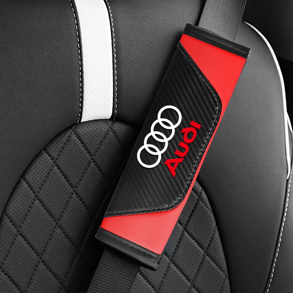 1/2PCS Color Blocked Leather Car Seat Belt Shoulder Pad Protection Accessories For Audi Sline A1 A3 A4 A8 A5 A6 Q1 Q2 Q5 Q7 Q3 view 6