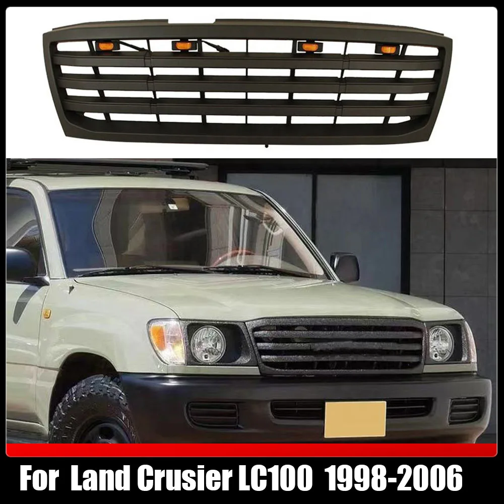 

Easy Installation Front Bumper Grill Mask Cover Car Styling High Quality ABS Racing Grille Fit For Land Crusier LC100 1998-2006