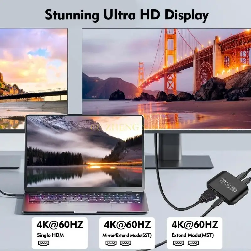 E56B Compactly USB C C to HDMIS USB C Adapter dengan USB C Port PD100W Mengisi 4K60Hz