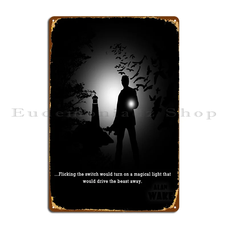 Alan Wake Hpgamer Metal Plaque Poster Party Bar Wall Decor Custom Garage Tin Sign Poster