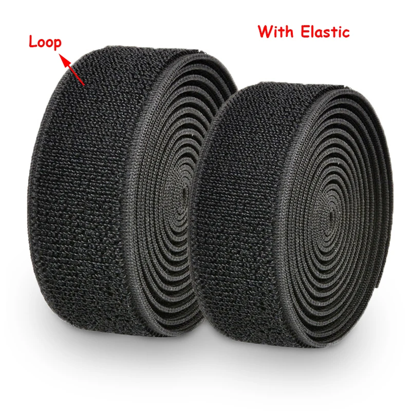 20/25/30/38/50/100mm Elastic Hook and Loop Fastener Tape Nylon Elastic Band No Adhesive Loop Strips For DIY Sewing 1M