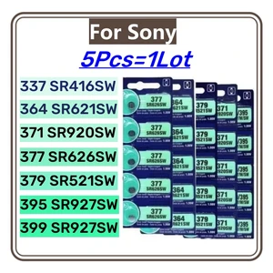 Pin đồng hồ bạc bằng ô tiền xu, có thể điều chỉnh cho SONY 337, SR416SW, 364, SR621SW, 371, SR920SW, 377, SR626SW, 379, SR521SW, 395, 399, SR927SW, 5PCS 6 ngăn xếp bán hàng chính 395 - №1
