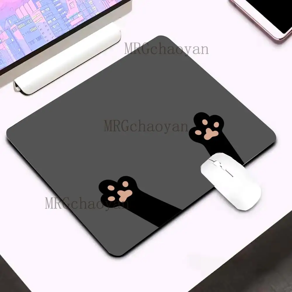 Anime Cute Cat Paw Mouse Pad Portable Square PC Office desk Mat Rubber Anti-slip Mousepad Small Decor Pads Accessories Black