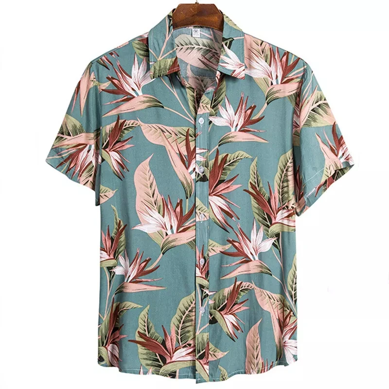 Hawaiian Casual Fashion Shirt Men's Clothing 3d Printed Leaf Lapel Button Shirts Merman Turtle Pattern Sea Beach Soft Blouse