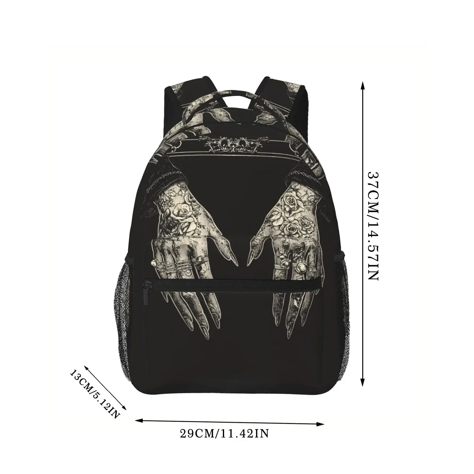 Custom Tattoo Hand Pattern Full Color Printing Backpack, Shoulder Strap Back and Waist Protection Design Backpack, Fashionable
