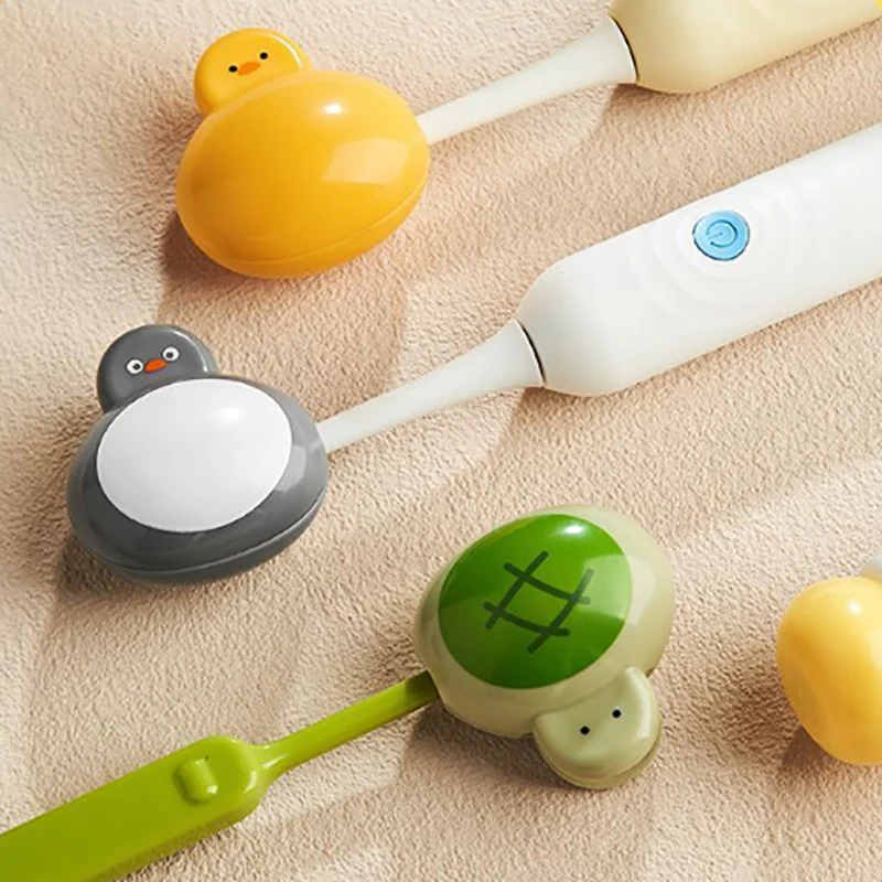 Portable Plastic Clip Portable Animal Toothbrush Head Cover Dustproof Toothbrush Protective Cap For Household Travel Bathroom