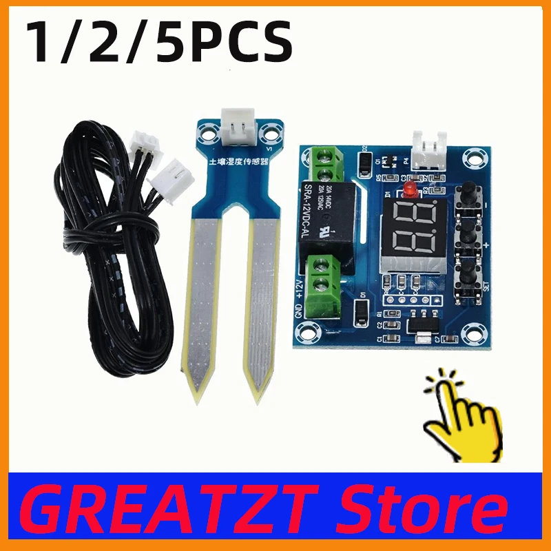 GREATZT 1/2/5PCS XH-M214 Humidity Controller Soil Module 20-99% RH  Irrigation Computer System Red Digital Display Module