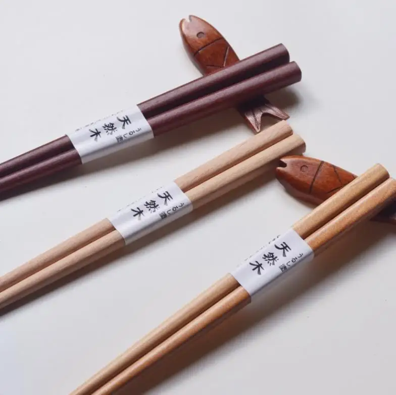 Palillos reutilizables hechos a mano, palillos japoneses de haya de madera Natural, herramientas de comida para Sushi, palillos para aprender a usar 18cm ni189