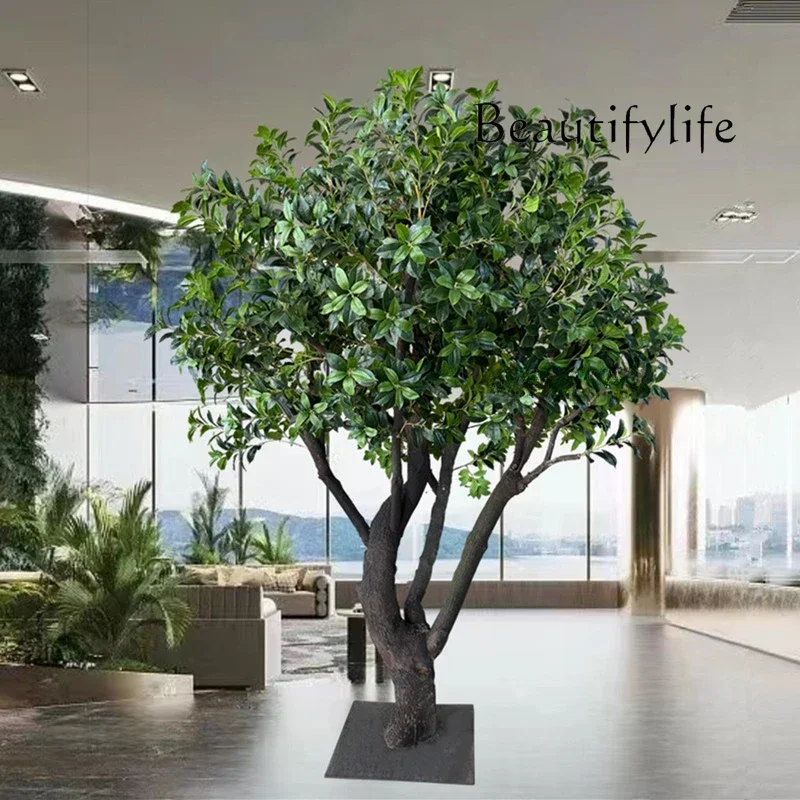 Simulation osmanthus tree large indoor fake tree decoration hotel shopping mall props landscaping floor ornament