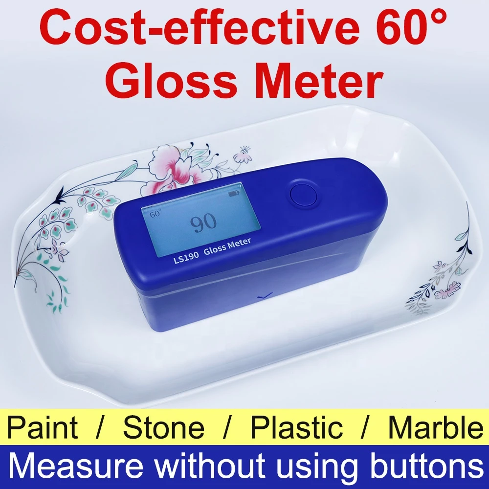 LS190 60 Degree Glossmeter Single Angle Gloss Instrument Portable Sheen Glossy Meter Digital Glossmeter Gloss Meter