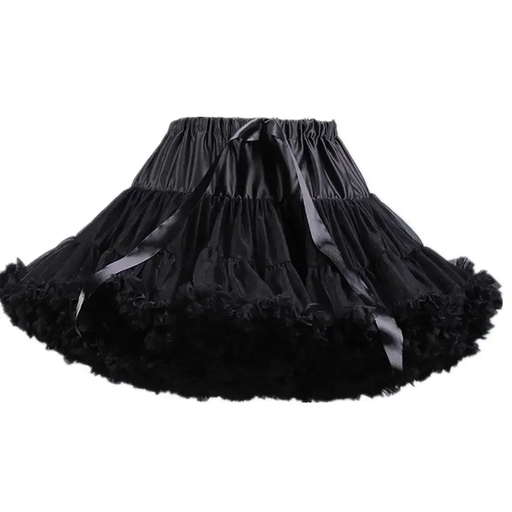 Top Sale Womens 3-Layered Pleated Tulle Petticoat Tutu Puffy Party Cosplay Skirt