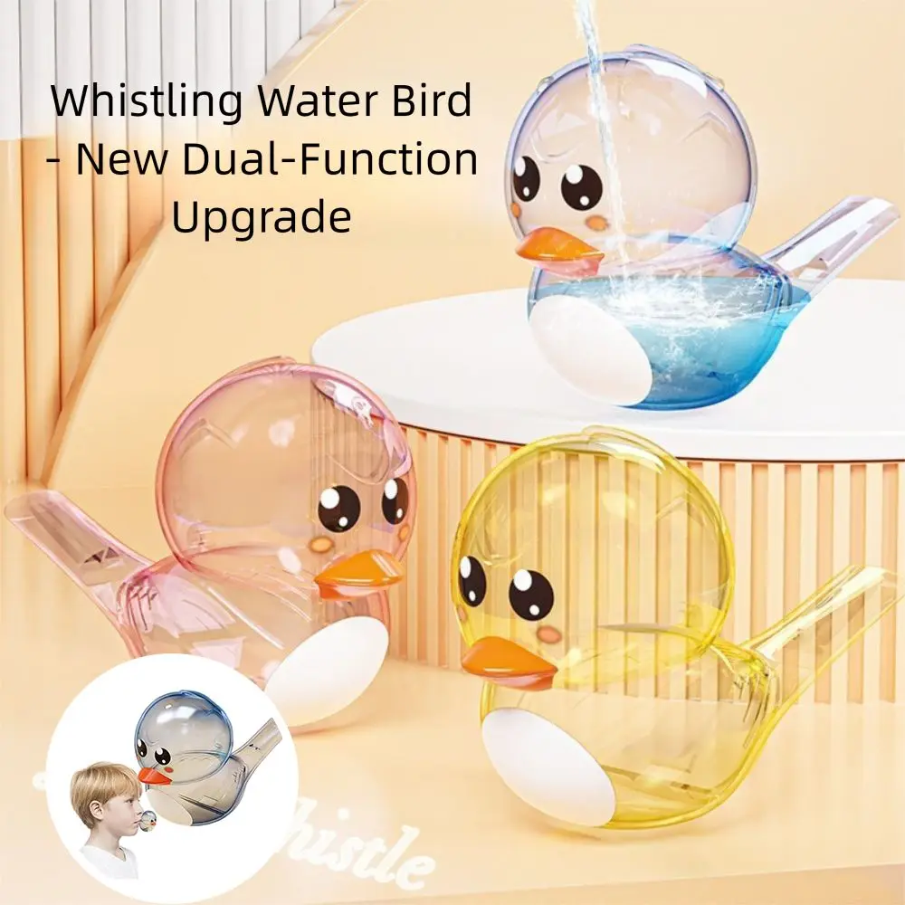 

New Transparent Water Bird Whistle Add Water Cartoon Funny Whistle Plastic With Lanyard Birdcalls Whistle Children Musical Toy