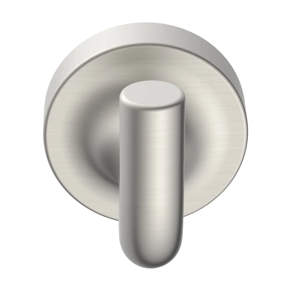 2 Pack Modern Wall Mount Robe Hook Satin Nickel Easy Installation Rust Resistant Bathroom Accessories Hardware Included
