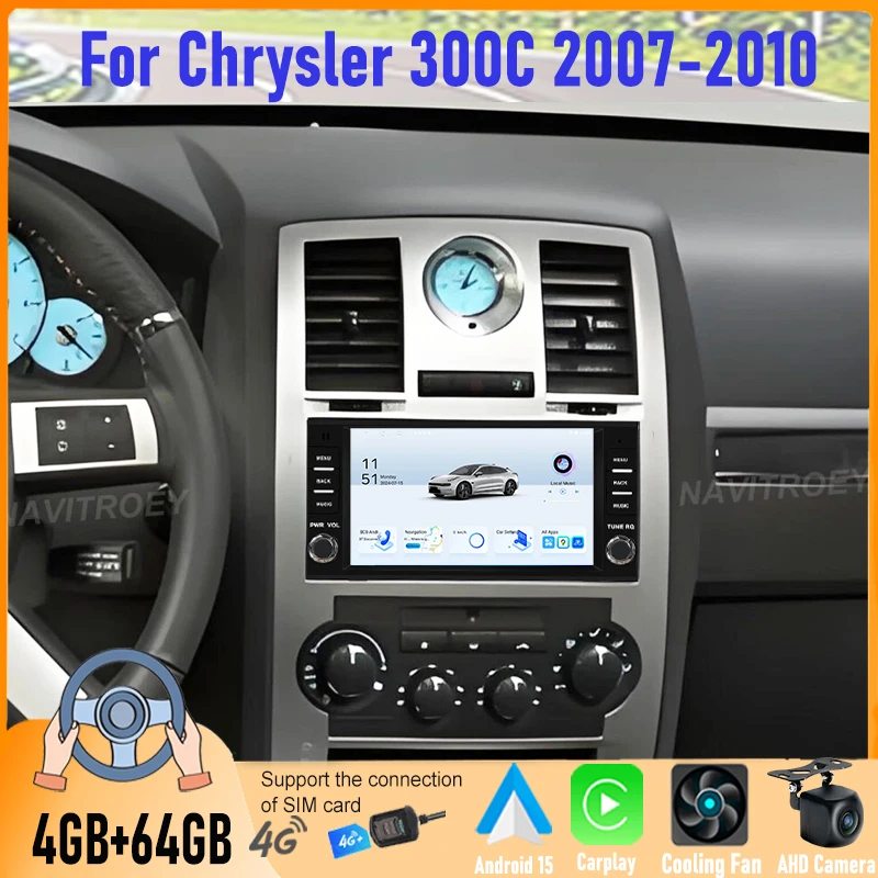 

7'' 4+6GB For Chrysler 300C 2007-2010 Android 15 Carplay Car Stereo Radio GPS Navi WIFI BT