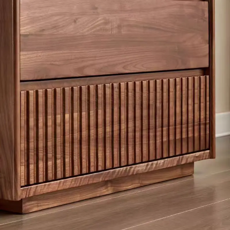 Customizable Nordic five-bucket modern simple solid wood bedroom drawer storage furniture