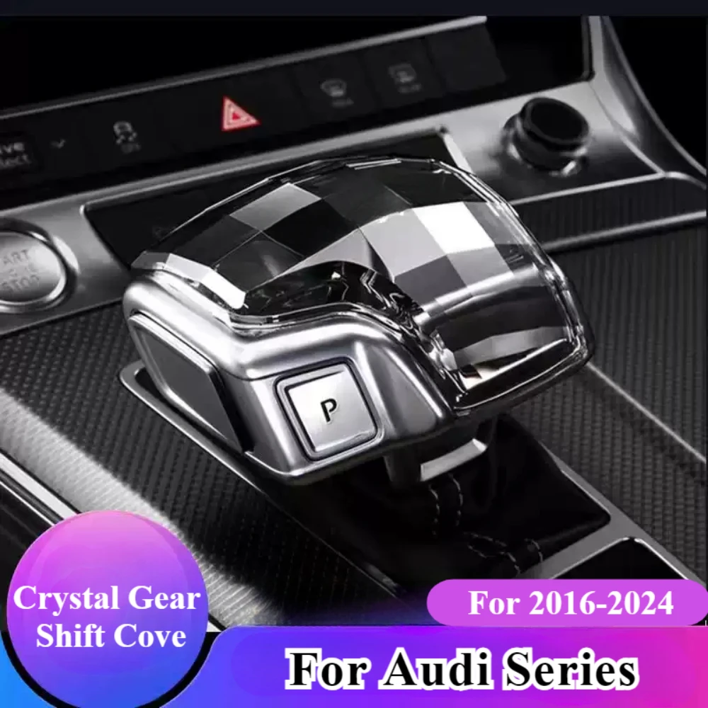 

For Audi Q5 Q7 A8L Q8 S8 SQ5 QS8 A4 A5 A6 A6L RS6 RS7 2016-2024 Crystal Gear Shift Knob Shifter Cover Button Handle Decoration